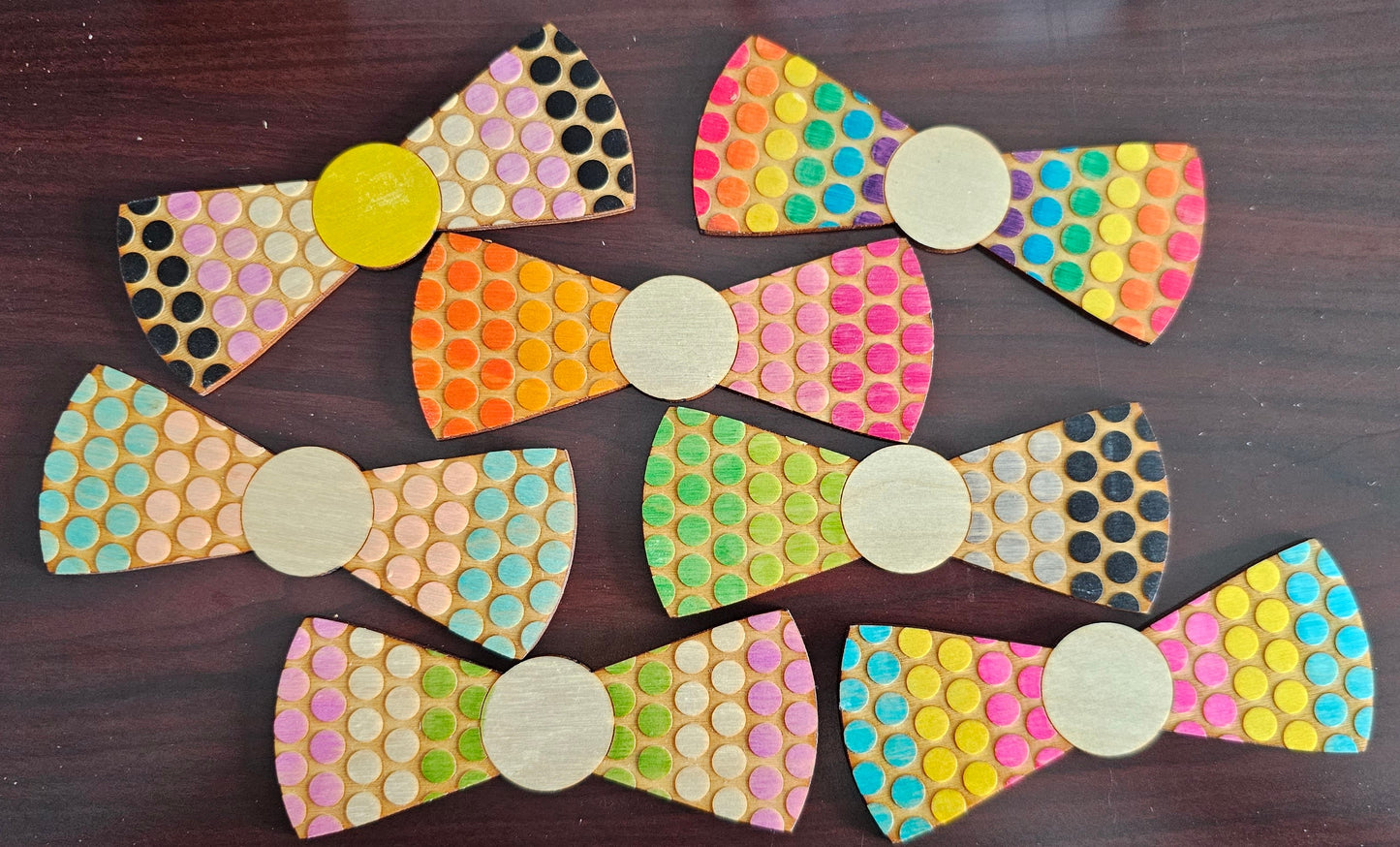 Dapper Dots Wooden Bowtie